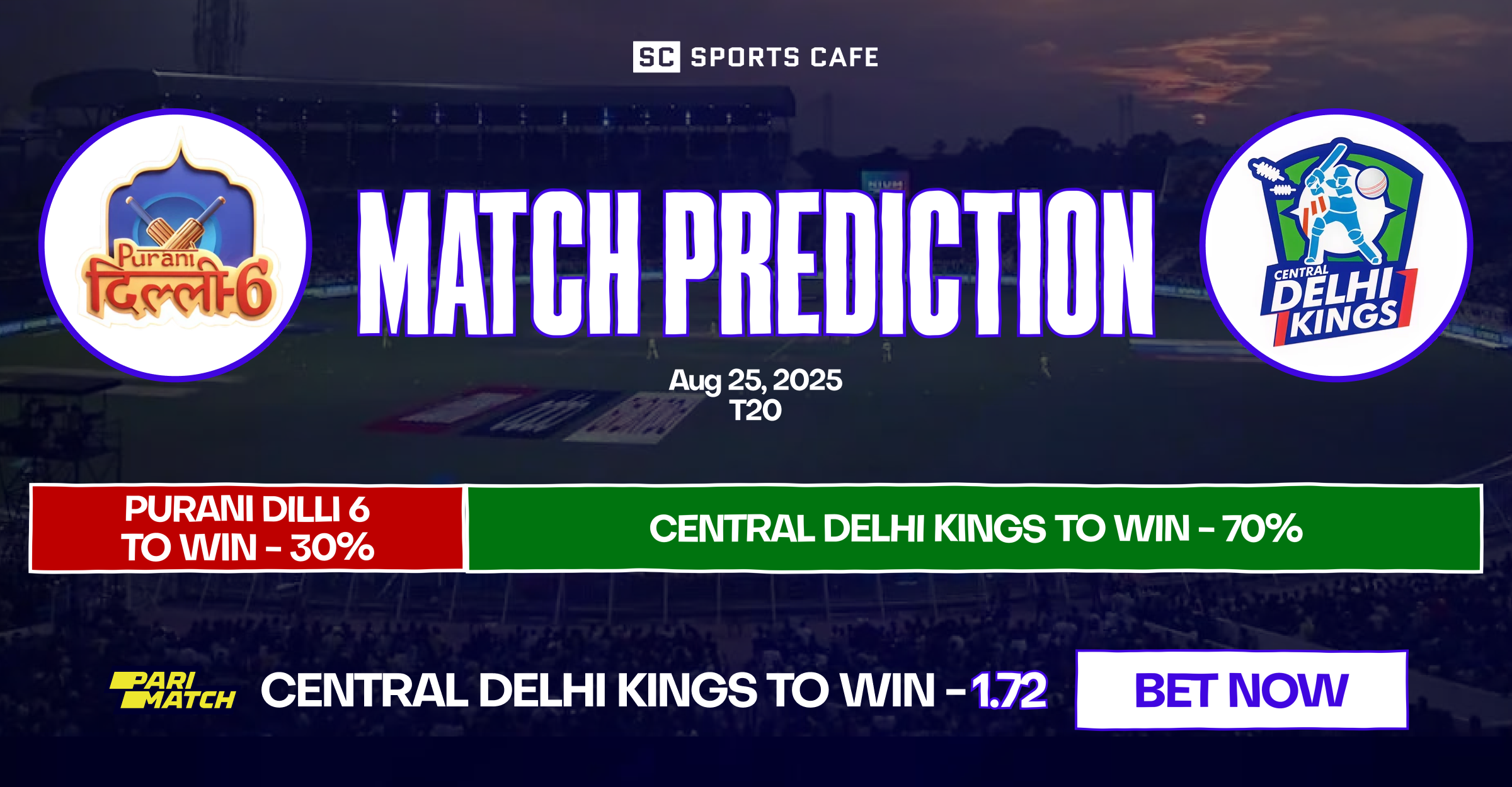 Purani Dilli 6 vs Central Delhi Kings